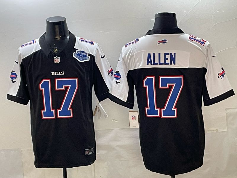 Men 2026 Buffalo Bills #17 Allen black white Limited Nike NFL Jersey style 03
